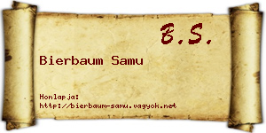 Bierbaum Samu névjegykártya